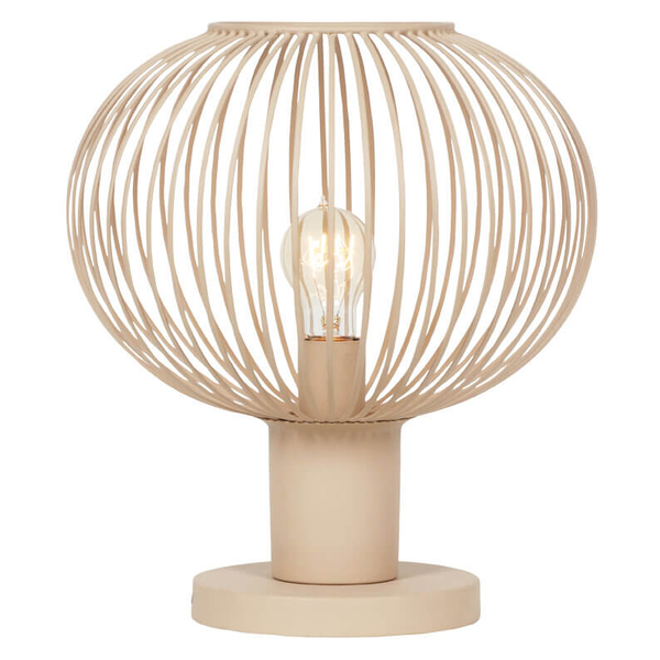 Lampka stolikowa druciana GILA 565790166 Trio kula do sypialni beżowa