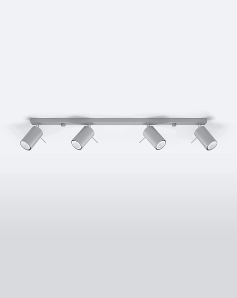 Spot LAMPA sufitowa Ring SL.0453 Sollux metalowa OPRAWA reflektorowa LISTWA regulowane tuby szare