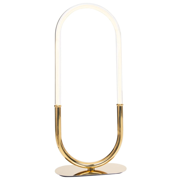 Biurkowa lampka industrialna OLIVIA T0045D Maxlight LED 15W 3000K elipsa złota biała