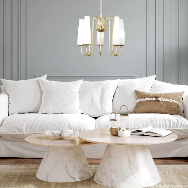 Żyrandol świecznikowy Magnum 1127 Zumaline na łańcuchu złoty