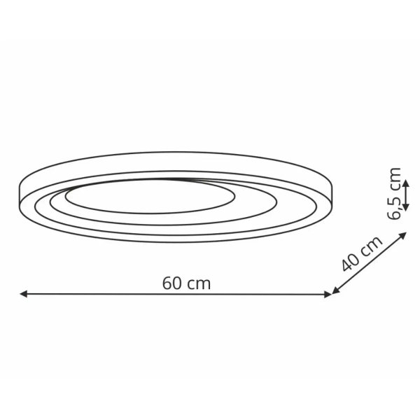 Ledowa lampa sufitowa Alune LP-3009/1C WH oval LED 48W CCT biały