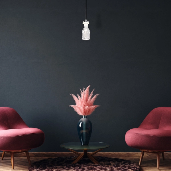 LAMPA wisząca BOTTLE ML431 Milagro zwis OPRAWA LED 5W 4000K butelka bottle chrom przezroczysta