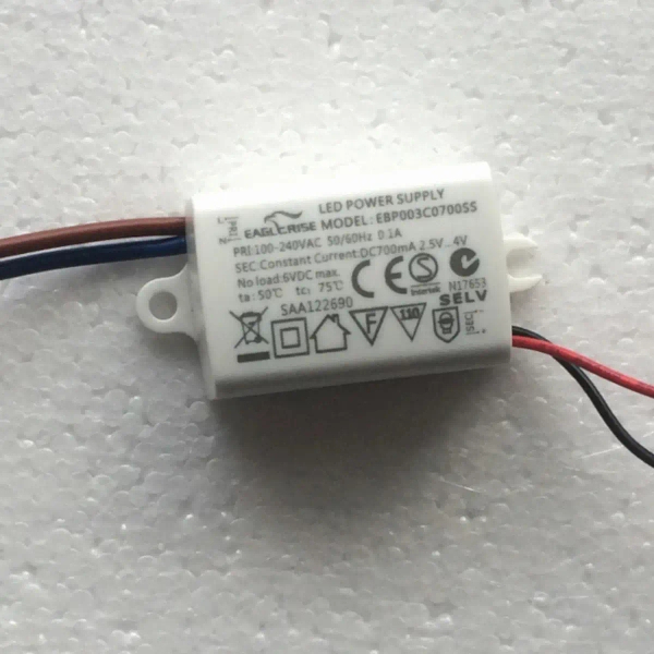Transformator do lamp ledowych wewnętrznych 1700 1x3W 230V biały