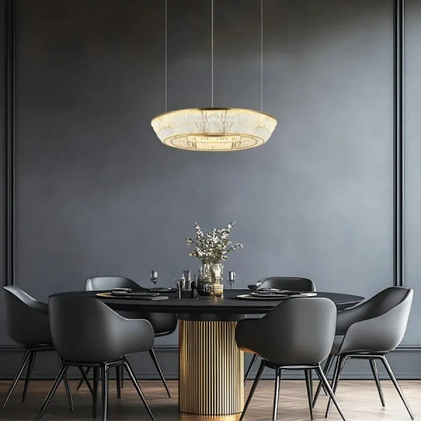 Salonowa wisząca lampa 23048 LED 55W 3000K glamour mosiądz