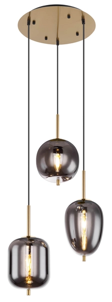Lampa wisząca Blacky 15345-3MM kaskada mosiądz przydymiona