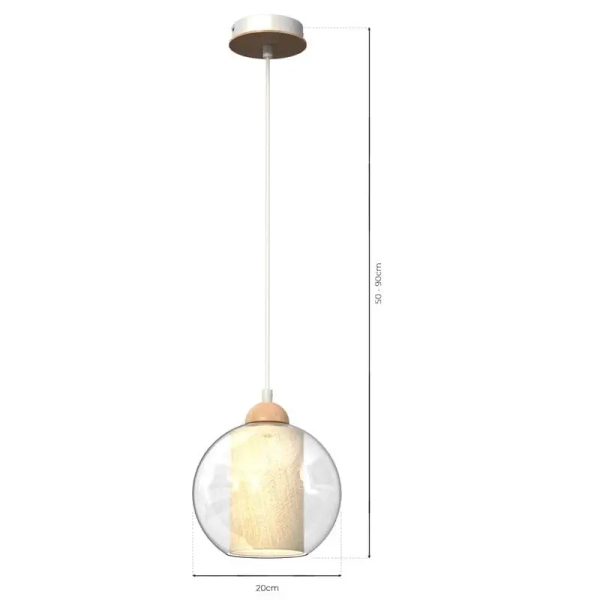 Skandynawska lampa wisząca TELA MLP7955 do kuchni biała drewniana