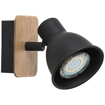 Kinkiet LAMPA ścienna MAC 5902 Rabalux metalowa OPRAWA skandynawski reflektorek regulowany drewno czarny