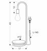 Nocna lampa stojąca Abi do sypialni industrial czarna złota