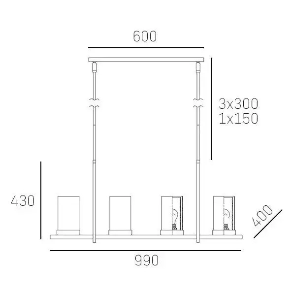 Stylowa LAMPA wisząca MIAMI P08018CH Cosmolight metalowy zwis do jadalni chrom