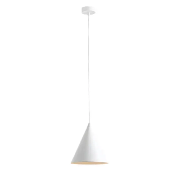 Stożkowa lampa wisząca FORM 1108G nad stół metalowa biała