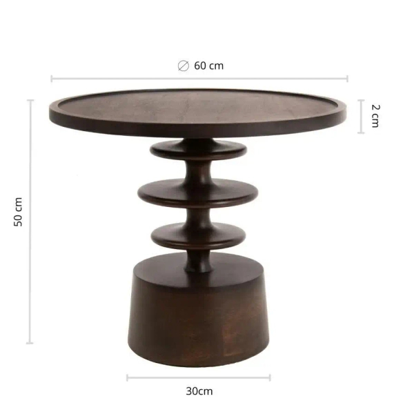 Kwadratowy stolik kawowy BRERA MM001501100414 brązowy drewniany 60cm