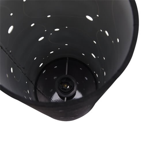 Stojąca LAMPA stołowa LARYSA 03807 Ideus ceramiczna LAMPKA abażurowa tuba kółka   czarna