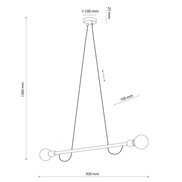 Podwójna lampa wisząca loft Helix 4948 TK Lighting drewniana czarna