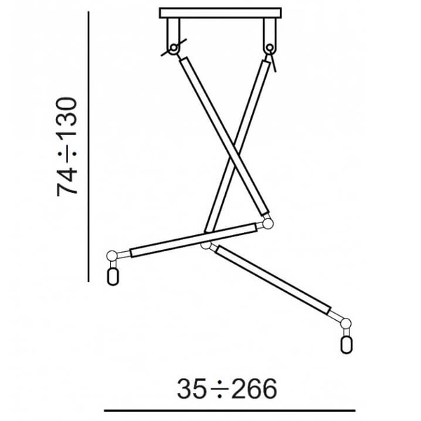 Metalowa lampa wisząca Zyta reflektorki czarne aluminium