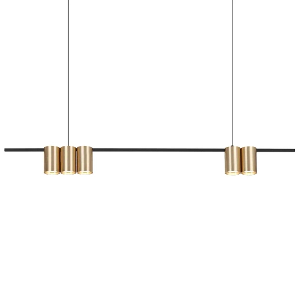 Zwisowa lampa nad wyspę GENESIS ML0369 tubki do salonu czarne złote