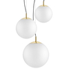 Wisząca LAMPA skandynawska ALUR 10730305 Kaspa kulista OPRAWA szklany ZWIS hygge kule balls złote białe