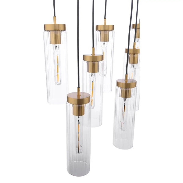 Wisząca lampa nad wyspę Jodelle JOD4863 szklana do kuchni polerowany brąz