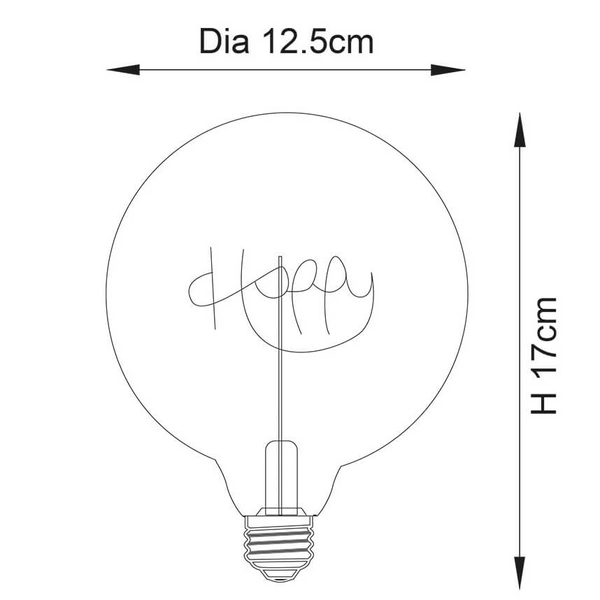 Kulista żarówka Happy 97399 LED E27 130lm 2W 2000K bursztynowy