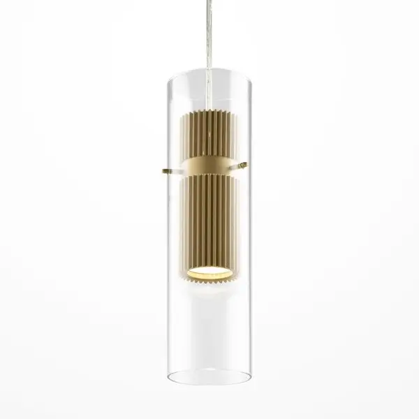 Szklana lampa wisząca Dynamics MOD326PL-01MG podłużna mosiądz