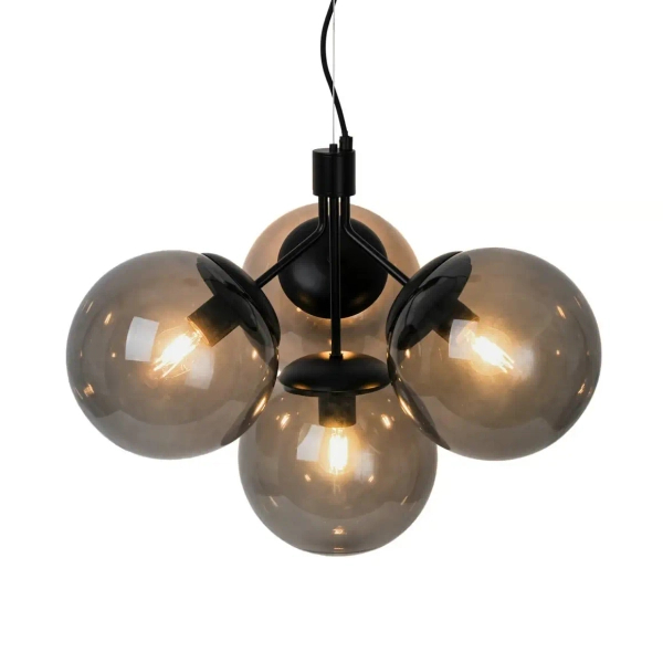 Molekułowa lampa wisząca do salonu IVONA 2112153003 czarny przydymiony