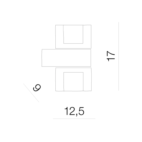 Kryształowy kinkiet pokojowy Box prostokątna lampa chrom