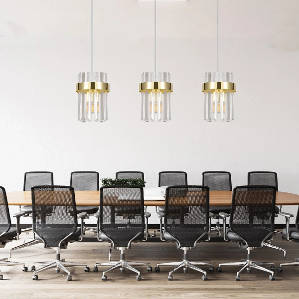 Lampa wisząca kryształowa Vetro LP-2910/3L GD potrójna nad stół złota