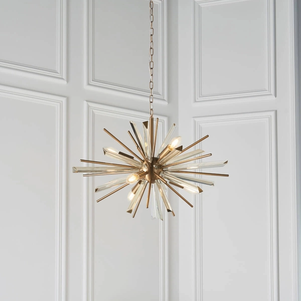 Lampa na łańcuchu wisząca L&-181936 Light& druciana złota