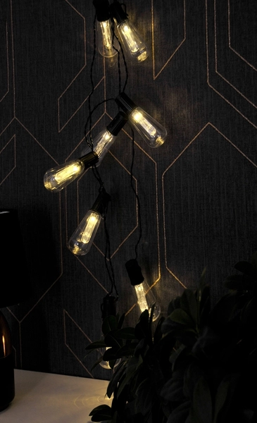 Girlanda łańcuch świetlny Edison 312884 Polux LED 2,6m na baterie 3000K czarna