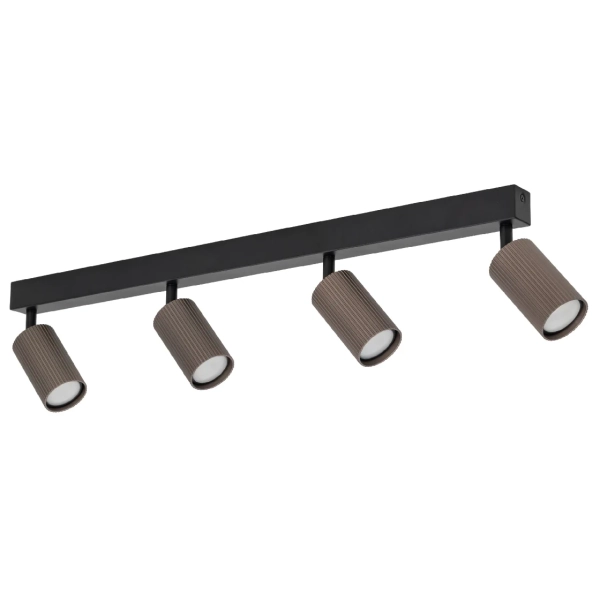 Ryflowana sufitowa lampa Tune 16149 tubki na podsufitce brązowy