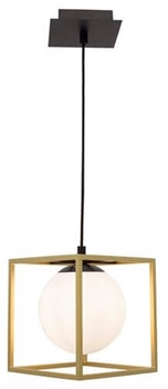 Sześcienna lampa wisząca Plata metalowa cube złota biała