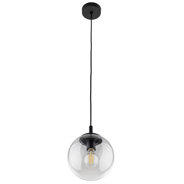 Wisząca lampa do kuchni Esme 3267 bańka czarna przezroczysta