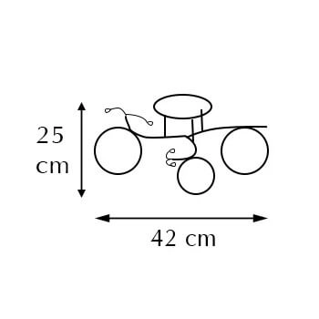 Sufitowa lampa salonowa 8836/3 BL 8C crystals chrom czarna