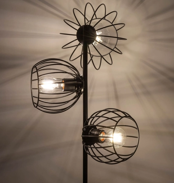Stojąca lampa loft Madam 32375 podłogowy druciak czarny do salonu