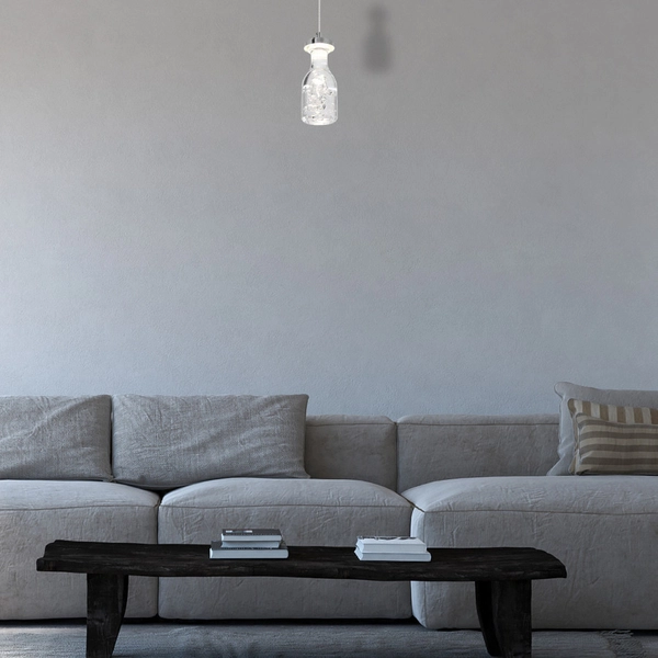 LAMPA wisząca BOTTLE ML431 Milagro zwis OPRAWA LED 5W 4000K butelka bottle chrom przezroczysta