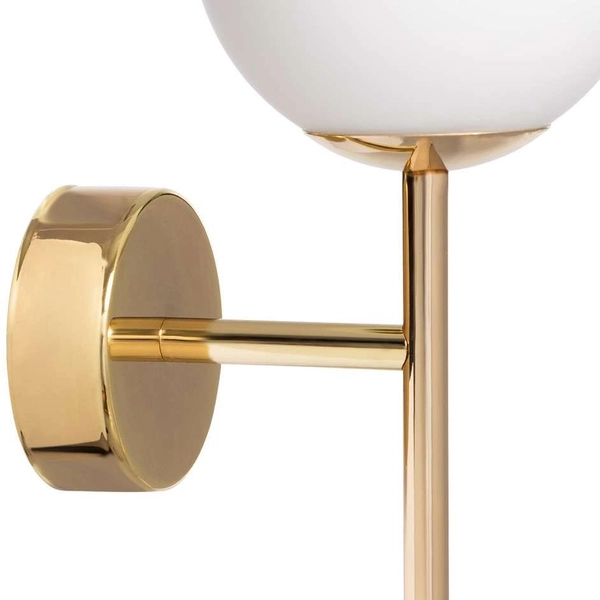 Łazienkowa LAMPA ścienna MIJA 20765105 Kaspa loftowa OPRAWA kinkiet szklana kula IP44 złota biała