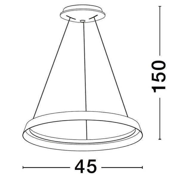 Pierścieniowa lampa zwis BATALLAS LE44788 LED 38W 2700-4000K ściemnialna brązowy