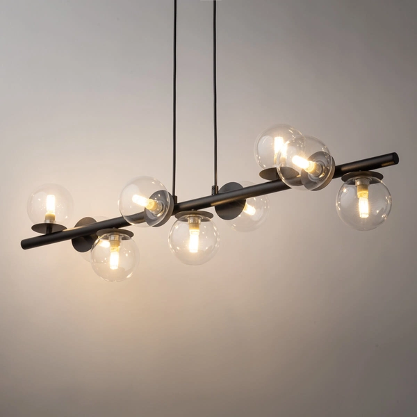 Lampa zwisająca Avola 40793 Sigma kuchenna kule transparentna czarna