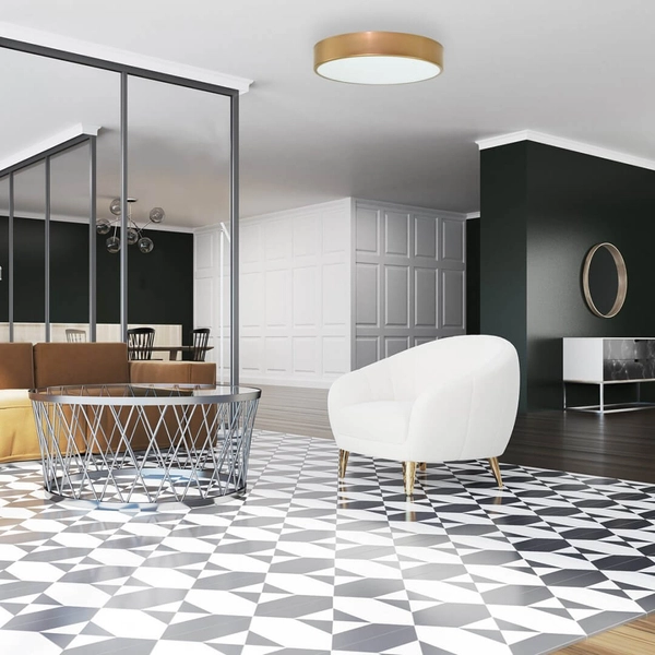 Nowoczesny plafon ledowy 137623620859 złoty 43W 4000K hol