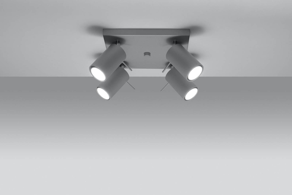 Plafon LAMPA sufitowa Ring SL.0452 Sollux natynkowa OPRAWA metalowa SPOT regulowane tuby szare