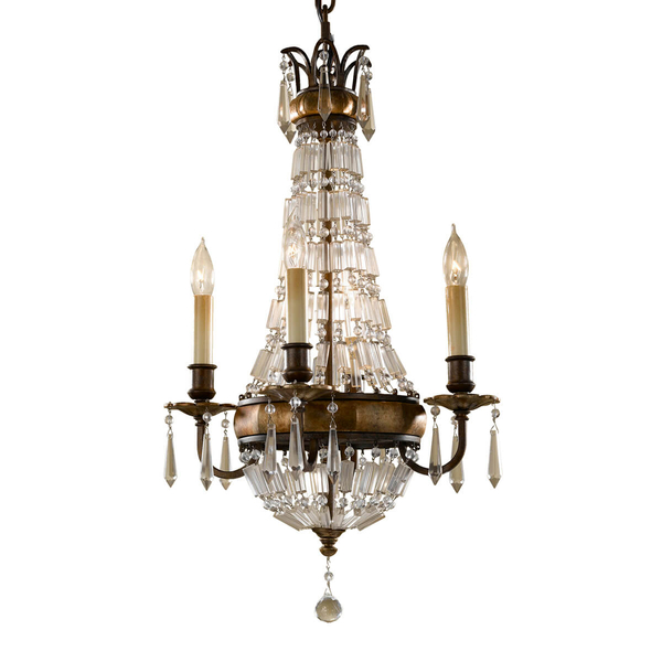 Wisząca lampa kryształowa Bellini FE-BELLINI4 Feiss pałacowa nad stół brązowa