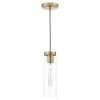 Wisząca lampa vintage Jodelle JOD0163 szklana tuba polerowany brąz