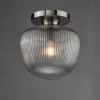Szklana lampa sufitowa do jadalni Abrielle ABR5208 ryflowany nikiel