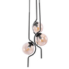 Potrójna kaskadowa lampa wisząca Vela K-5338 metalowa czarna bursztynowa