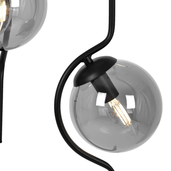 Podwójna lampa wisząca Neva K-5332 Kaja nowoczesna metalowa szklana czarna