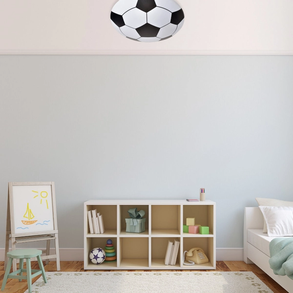 Dziecięca LAMPA sufitowa BALL ML6179 Milagro metalowa OPRAWA piłka nożna LED 18W 4000K plafon biały czarny