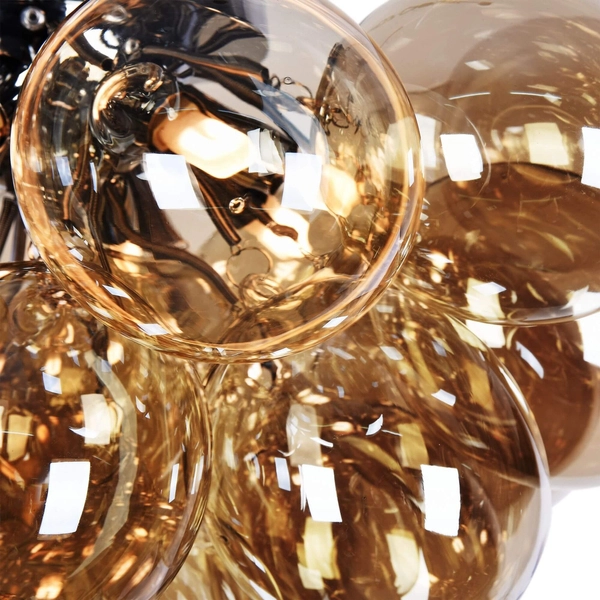 Plafon LAMPA modernistyczna BALBO MOD112CL-08G Maytoni sufitowa OPRAWA plafoniera szklana kule molekuły koniak