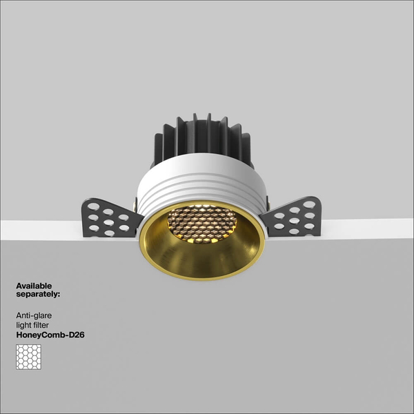 Podtynkowa lampa Round DL058-12W3K-TRS-BS LED 12W 3000K kuchenna mosiądz