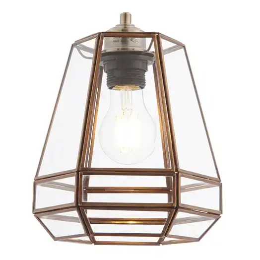 Klosz do lampy wiszącej Stockheld 73287 retro szklany mosiądz