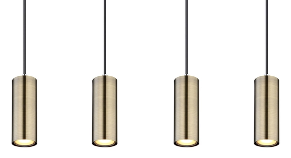 Lampa wisząca Robby 57911-4HM tuby na listwie mosiądz czarne