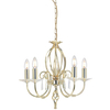 Świecznikowa LAMPA wisząca AEGEAN AG5-POL-BRASS Elstead metalowa OPRAWA glamour ZWIS crystal mosiądz